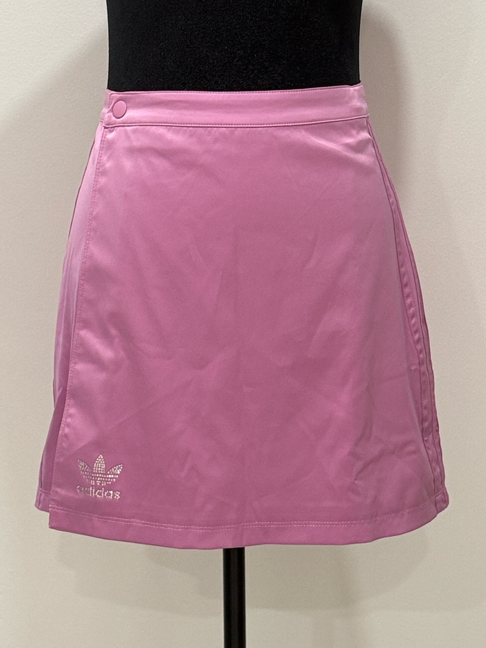 ADIDAS Y2K Style Pink Satin Wrap Mini Skirt
